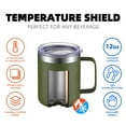 thumbnail image 3 of 12oz Stainless Steel Insulated Coffee Mug with Handle, Double Wall Vacuum Tumbler Cup with Lid, Army Green, 1 Pack Single, 3 of 7