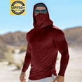 thumbnail image 2 of Taqqpue Men's Performance Fishing Hoodie UPF 50+ UV Sun Protection Long Sleeve Shirts Solid Color Sun Hooded Shirt with Mesh Face Mask, 2 of 3