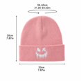 thumbnail image 3 of IYYVV Unisex Halloween Beanie Hat Pumpkin Ghost Skull Knit Cap | Funny Prints, Knit for Fall Winter Pink, 3 of 8