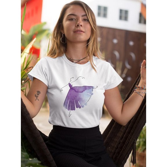 Ballerina Figure Purple Dress Tee Women's -Image by Shutterstock