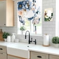 thumbnail image 5 of Vintage Blue Floral Tie Up Curtains for Windows, Adjustable Balloon Window Shades, Farmhouse Watercolor Flower Butterflies Kitchen Window Treatments Farmhouse Short Curtains with Rod Pocket 42"x45", 5 of 8