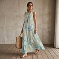 thumbnail image 3 of Xixirimido Starfish & Coral Print Womens 2026 Maxi Dresses Casual Summer Long Sundress Sleeveless Loose Fit Flowy Sundress with Pockets for Beach Vacation Party, Small, 3 of 7