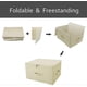 thumbnail image 4 of Jumbo Canvas Collapsible Storage Containers, Tidy Up Your Closet, Convenient Storage Box with Lid, Beige, 2 Pack, 4 of 4
