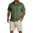 thumbnail image 2 of Men's Summer Beach Vacation Outfit Set, 2 Piece Short Sleeve Shirt & Shorts Matching Set, Casual Cruise Resort, 2 of 6