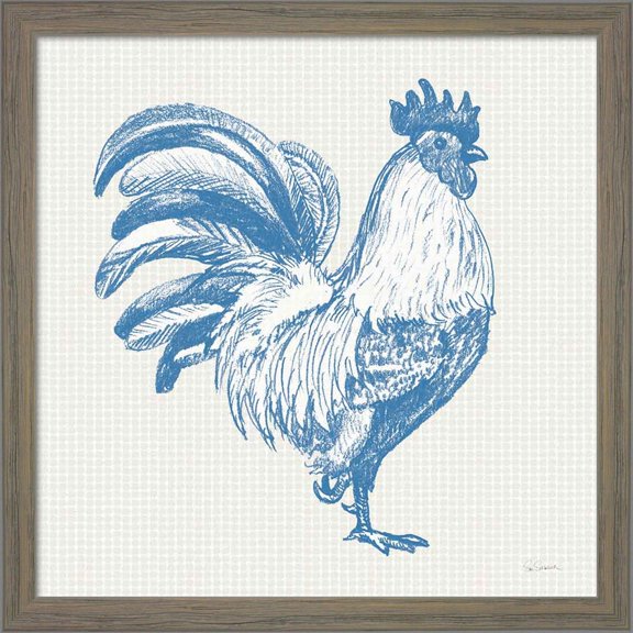 Great Art Now Cottage Rooster I by Sue Schlabach, Framed Wall Art, 13W x 13H