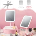 thumbnail image 4 of Danhjin The Mirror Folding Travel Mirror Lighted Makeup Mirror With LED 3 Color Light Modes, USB Rechargable, Portable, Thin, CompactVanity Mirror With Screen Dimmin, 4 of 9