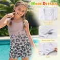 thumbnail image 6 of Xoenoiee Leopard Gradient Print Teen Girls Two Piece Swimsuit Modest Ruffle Skirt Tankini Set with Boyshort, Bikini Set Bathing Suit with Removable Pads, Size 6-7 Years, 6 of 7