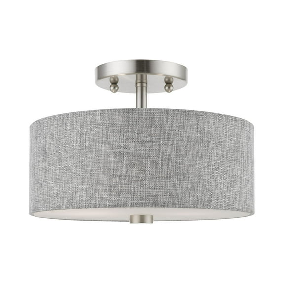Livex Lighting - Dakota - 2 Light Semi-Flush Mount In Transitional Style-7.5
