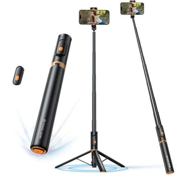 Trípode para teléfono móvil y palo para selfies MAGIC JOHN 59, apertura automática, negro