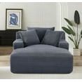 thumbnail image 2 of Modern Corduroy Oversized Chaise Lounge Chair 85cm for Living Room & Bedroom, No Assembly Needed, 2 of 9