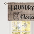 thumbnail image 4 of Farmhouse Rustic Laundry Room Curtain Valance for Window Treatments Brown Vintage Kitchen Treatment Wooden Board Funny Retro Drapes for Bathroom Bedroom Living Room 1 Panel (52x18 Inch), 4 of 5