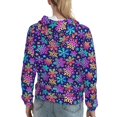 thumbnail image 7 of Daiia Rainbow Snowflakes Pattern Women's Fashion Hoodies & Sweatshirts with Kangaroo Pocket Hooded Sweatshirt with Eye-catching Drawstrings-Medium, 7 of 7