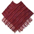 thumbnail image 3 of Women Tassel Splice Poncho Pashminas Sweater Pullover Cape Tassel Hem Shawl Wrap Cloak, 3 of 8
