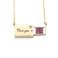 thumbnail image 1 of Checkerboard Bishop White Word Chess Letter Envelope Necklace Pendant Jewelry, 1 of 3