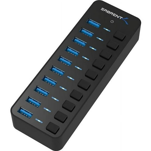 Sabrent  Individual Power Switches & LEDs 10-Port USB 3.0 Hub