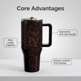 thumbnail image 2 of Tortoise Shell 40oz Traveler HandleStainless Steel Large Capacity.Thermos Cup Ergonomic DesignVacuum Insulated Leakproof WaterBottle Gifts for Women & Men., 2 of 7