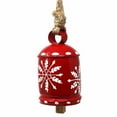 thumbnail image 2 of Recycled Rustic Red and White Snowflake Iron Hanging Bell, 2 of 4