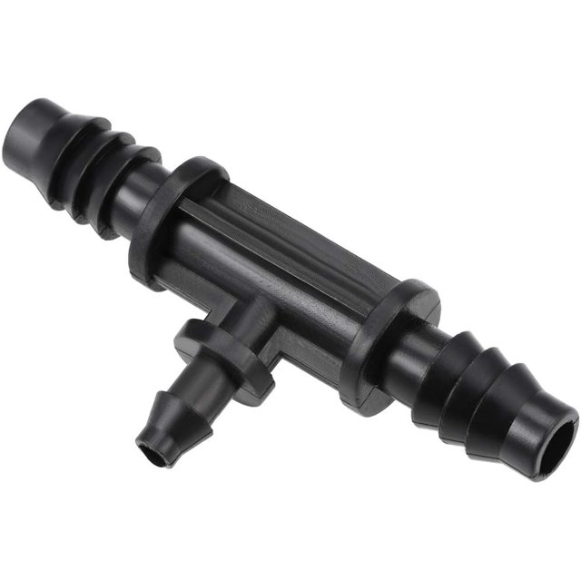 Conector de tubería en T con púas para goteo de mapa de abastecimiento, apto para tubos de manguera de 4 mm y 8 mm de diámetro interior para sistema de riego agrícola de jardín, plástico, 15 piezas