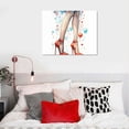 thumbnail image 4 of COMIO Woman Fashion Framed Canvas Poster Blue Glam High Heels Print Wall Art Canvas Wall Decor  inch Decorations for Bedroom Living Room Bathroom, 4 of 4