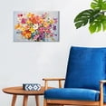 thumbnail image 6 of Aaheei Abstract Floral Painting Prints Bathroom Decor Colorful Purple Yellow Daisy Wildflower Natural Artwork Flower Canvas Wall Art Modern Botanical Poster for Bedroom Office Home Decoration 8x10, 6 of 6