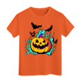 thumbnail image 4 of Abcomgle Girls Halloween Shirts Size 7-8 Spooky Colorful Flame Pumpkin Bat T-Shirts for Kid Girls Crewneck Short Sleeve Shirts for Kids Fall Funny Holiday Top for Girls, 4 of 4