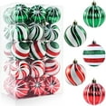 thumbnail image 5 of 30 Pcs Striped Christmas Ornaments Set, Multi-Color Hanging Decor, Festive Baubles for Xmas Tree & Home Party Decoration, 5 of 5