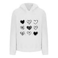 thumbnail image 5 of Aboser Womens Sherpa Lined Flannel Hoodie Fuzzy Fleece Sweatshirt Trendy Heart Graphic Shirts Winter 2026 Warm Plush Pullover Tops Loose Casual Hoodies with Pockets, 5 of 7