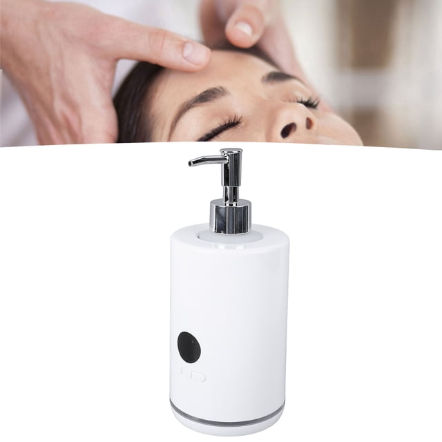 Massage Oil Heater, Portable Oil Warmer for Massage, 360 Degree Heating Single Bottle LED Touch Screen Temperature Control Lotion Warmer with Two Oil Bottle Dispenser