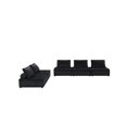 thumbnail image 4 of Benjara Alaya 5pc Modular Sofa and Loveseat Set- Tufted Black Velvet Upholstery, 4 of 5