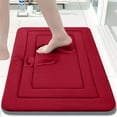 thumbnail image 6 of Anhility Memory Foam Bath Rugs, Soft Absorbent Bathroom Mats, Machine Washable Bathmat, Carpet Rug Room Decor for Shower Floor, 16x24in, Red, 6 of 6