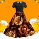 thumbnail image 1 of WILLBEST Vestidos Casuales para Mujer Vestido Informal de Verano de Manga Corta con Cuello Redondo y Cinturón Extraíble con Estampado de Oktoberfest Extra Grande, 1 of 3