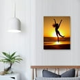thumbnail image 3 of Chilfamy Canvas Wall Art Fall Decor Girls Dancing at Sunset Beach 16x20in, 3 of 3