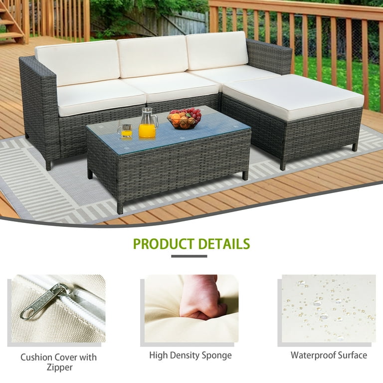 Wicker Sectional Sofa Indoor Baci Living Room