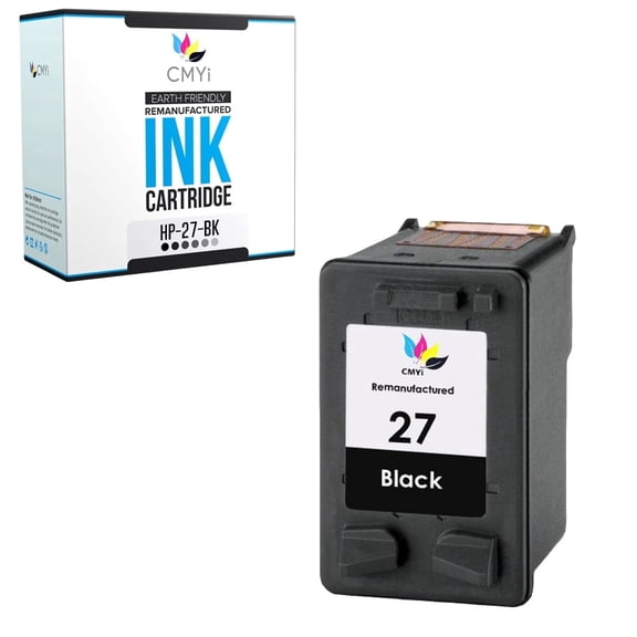 CMYi 27 Black 1-Pack Ink Cartridge Compatible for HP 27 - DeskJet 3320, 3322, 3325, 3420, 3425, 3450, 3520, 3535, 3550, 3620, 3650, 3651, 3653, 3740, 3744, 3745, 3747, 3840, 3843, 3845 (1 Black)