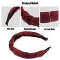 thumbnail image 3 of Unique Bargains Satin Knot Headband Hairband for Women 1.2 Inch Wide Wine Red, 3 of 7