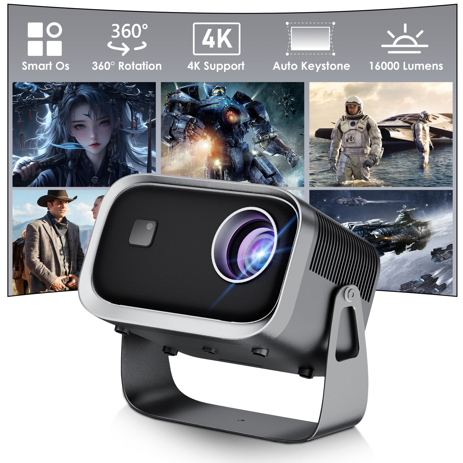 Monster Image Pro 720P HD Home Theater Projector, Movie Multimedia