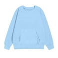 thumbnail image 6 of SERTG Boys Girls Kids Solid Color Round Neck Pullover Long Sleeve Casual Everyday Outerwear Spring Fall Comfortable Tops for Children(Blue,9 Years), 6 of 7