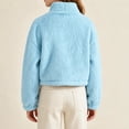 thumbnail image 4 of gbyLJF Girls Zip Up Fleece Jacket Stand Up Collar Fuzzy Outerwear Lightweight Soft Plush Winter Coat, 4 of 7