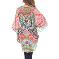 thumbnail image 2 of Sakkas Tallulah Wide Circle Blouse V Neck Top With Tassle Ties And Rhinestones - TM208-Multi - OS, 2 of 5