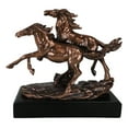 thumbnail image 2 of Large 11"L Rustic Western 2 Running Wild Equine Horses Bronzed Resin Statue, 2 of 10