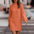 thumbnail image 2 of Patlollav Flash Picks 65% off Women Dresses Casual Solid Round Neck Long Sleeve Acrylic Dress, 2 of 6