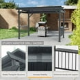 thumbnail image 5 of Domi 6.5x12FT Hardtop Grill Gazebo – Outdoor BBQ Canopy with 2 Side Shelves and Ceiling Hooks, Galvanized Steel Slope Roof for Patio, Lawn, Backyard, Deck – Gray, 5 of 10