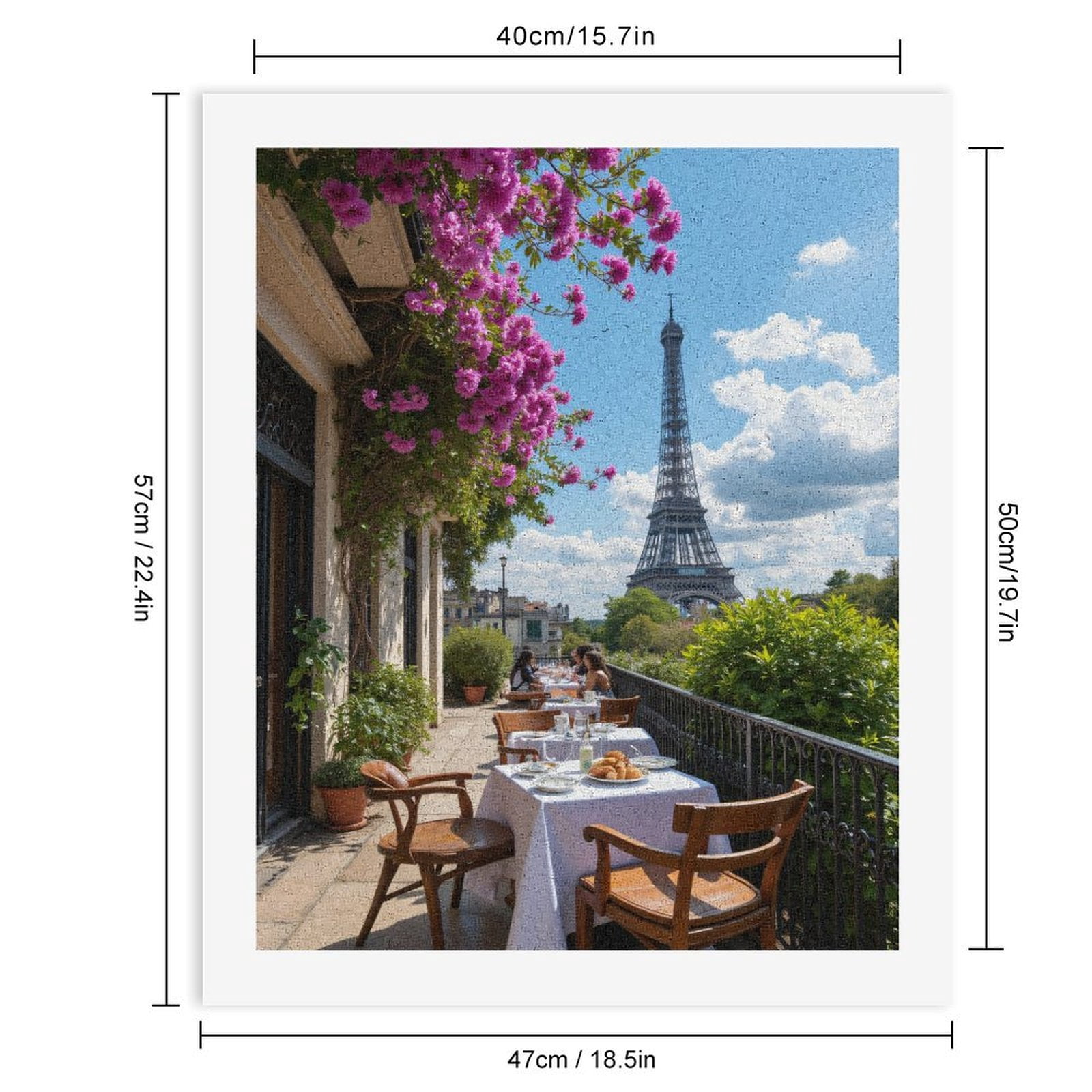 Paint by Numbers Kit for Adults, Charming Paris Balcony Brunch Scene Paint by Numbers, Easy Paint by Numbers Kit for Adults Beginner, DIY Adult Paint by Number Kits on Canvas, Home Decor