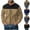 Khaki, variant on Dovford Men's Casual Outdoor Fleece Zip Jacket Long Sleeve Warm Winter Coat for Men with Zip Pocket 2025