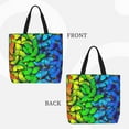 thumbnail image 3 of Naloa Multicolored Butterflies Tote Bag for Women, Foldable Tote Bag With Zipper, Large Shoulder Bag, Top Handle Handbag for Travel, Work, Shopping, 3 of 9