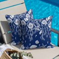 thumbnail image 4 of Starfish Coral Shell Throw Pillow Cover Navy Blue Cotton Linen Cushion Cover Throw Pillow Case with Invisible Zipper for Couch Sofa Bed Chair Car 18x18 Inch, 4 of 10