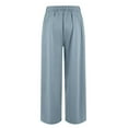 thumbnail image 6 of bbyeadc Women's Blue Dress Pants Straight Wide Leg Oversize Dress Pants Casual High Waisted Business Outfits with Pockets 4x 5x Dressy Solid Color Slacks, Light Blue L, 6 of 9