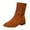 Brown, variant on Rokment Women's Winter Fall Mid Calf Dress Boots 2025 Ladies Suede Pointed Toe Chunky Low Heel Short Ankle Booties