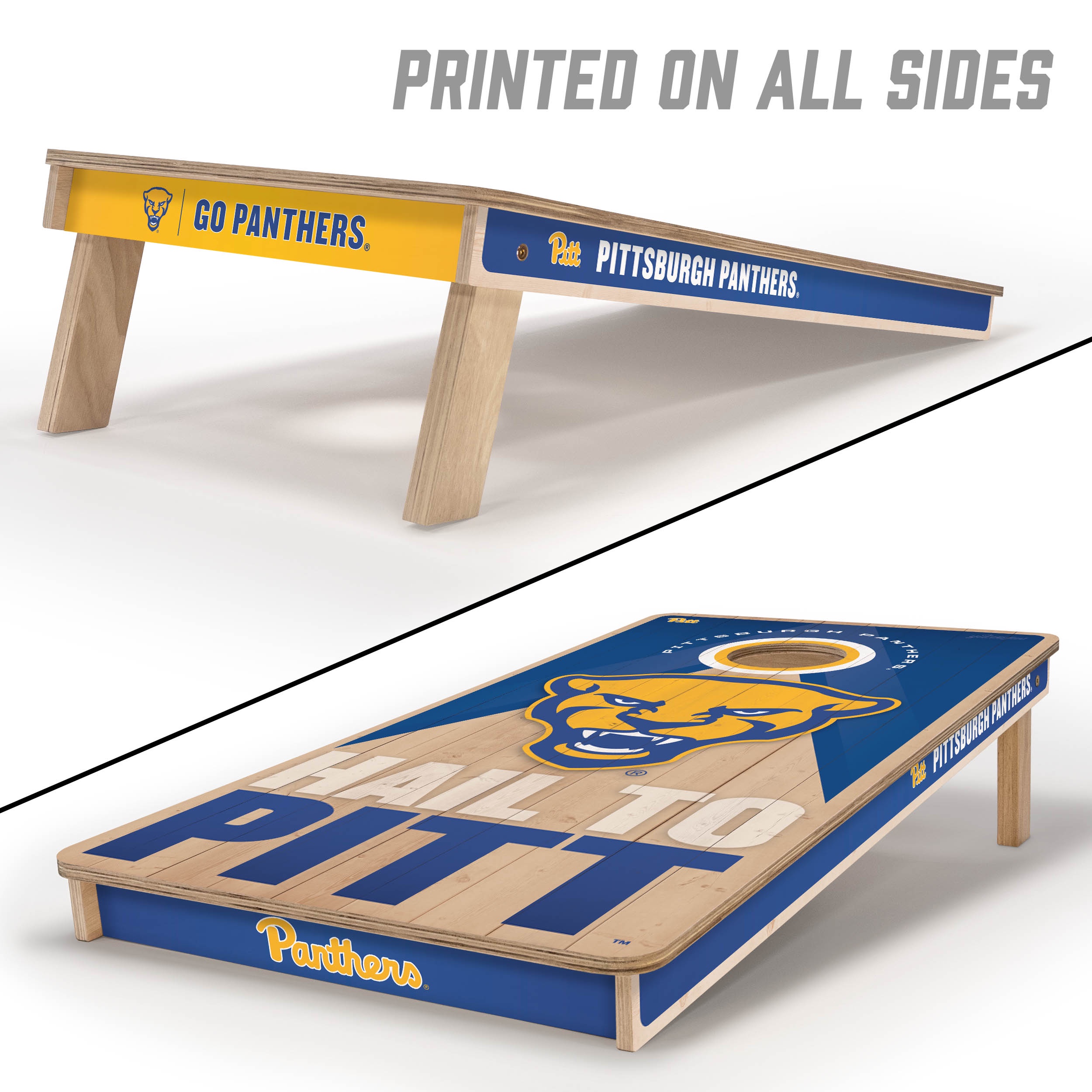 YouTheFan NCAA Pittsburgh Panthers 2X4 Slogan Series Cornhole NO BAGS