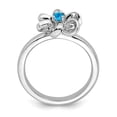 thumbnail image 2 of Sterling Silver Stackable Expressions Polished Blue Topaz Flower Ring - Size 10, 2 of 3